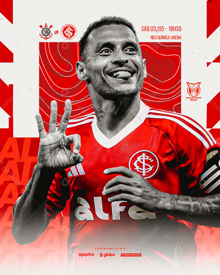 Feed Flyer Jogo De Futebol Social Mídia PSD Editável