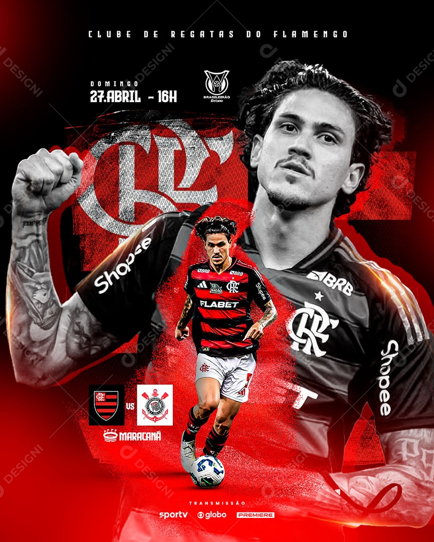 Feed Flyer Jogo De Futebol Social Mídia PSD Editável