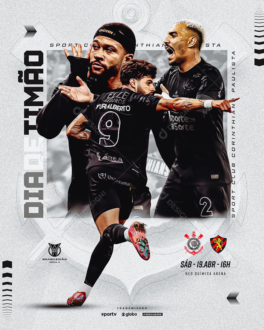 Feed Flyer Jogo De Futebol Social Mídia PSD Editável