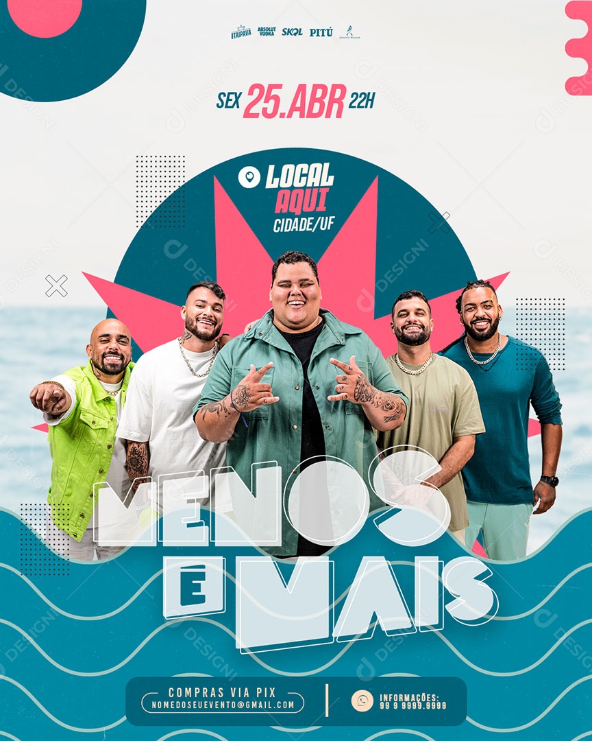 Feed Flyer Menos e Mais Social Media PSD Editável