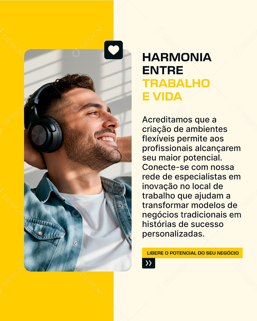 Gestão de Negócios Harmonia Entre Trabalho e Vida Social Media PSD Editável