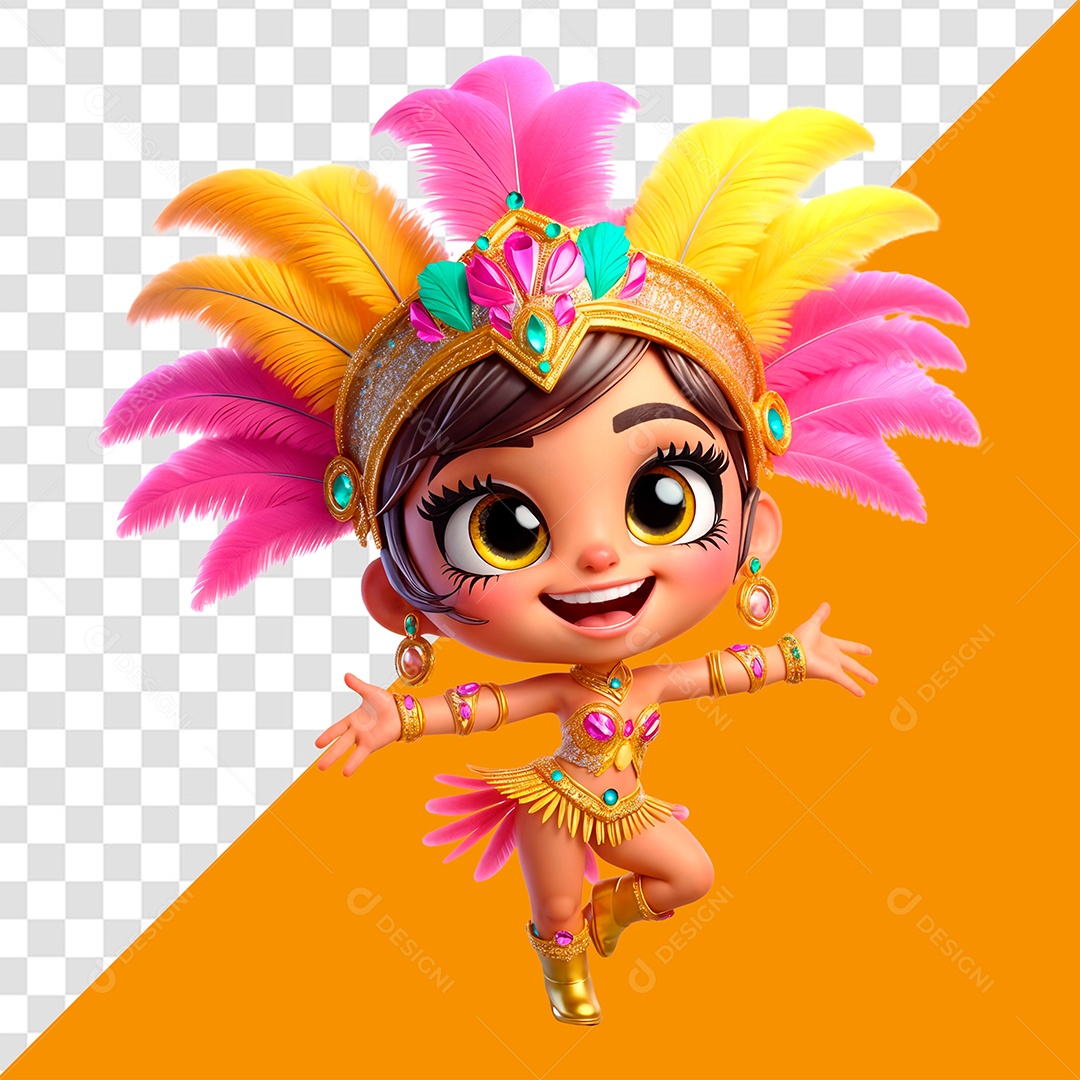 Personagem 3D Dançarina De Carnaval PSD