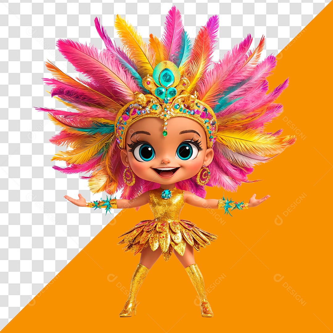 Personagem 3D Dançarina De Carnaval PSD