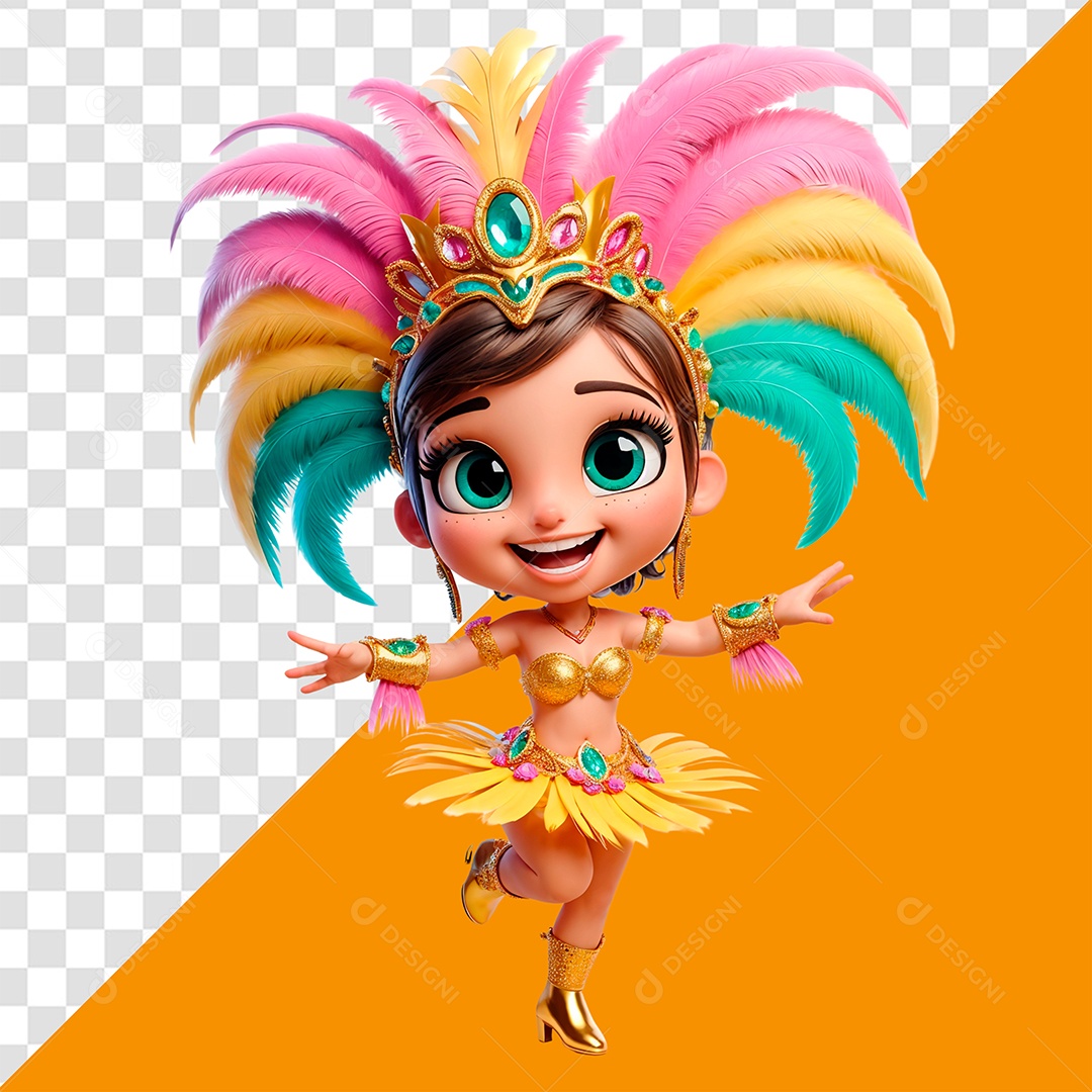 Personagem 3D Dançarina De Carnaval PSD