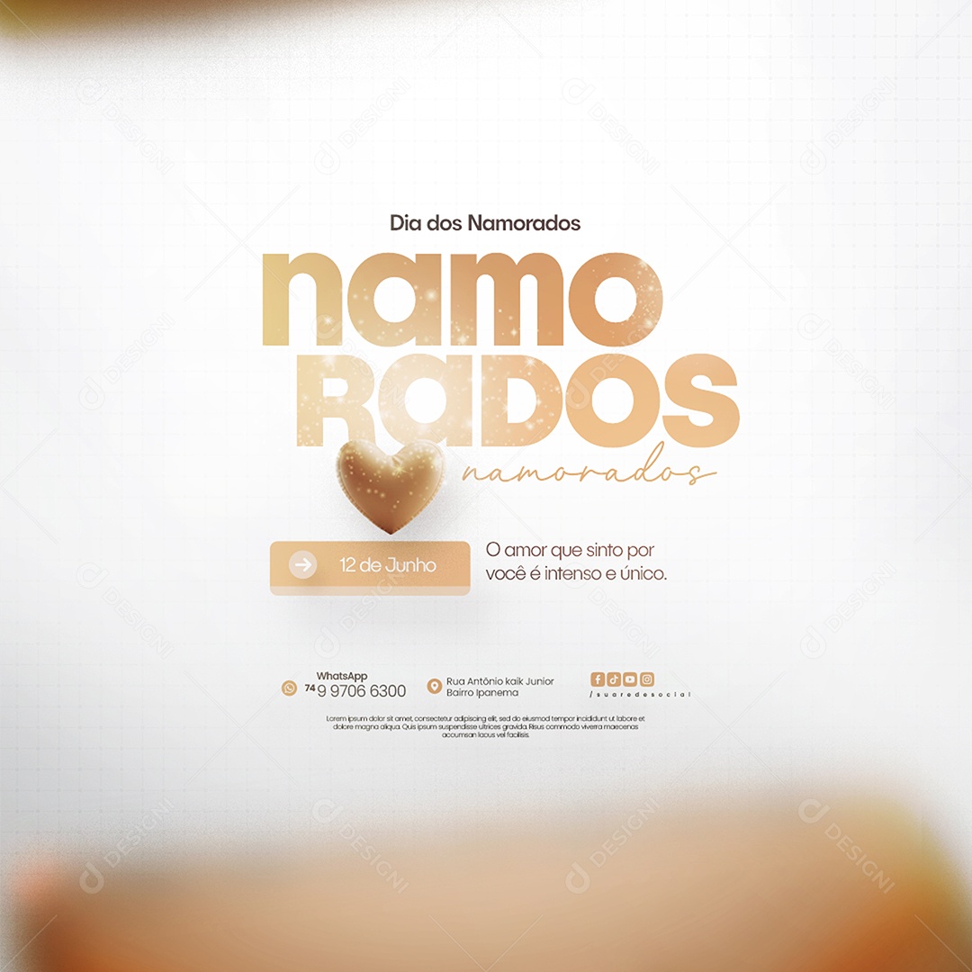 Dia dos Namorados 12 de Junho Social Media PSD Editável