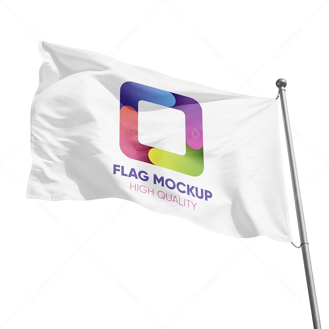 Mockup de Bandeira PSD Editável