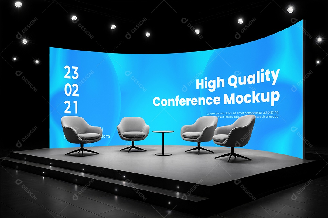 Espaço de Conferência PSD Editável Mockup