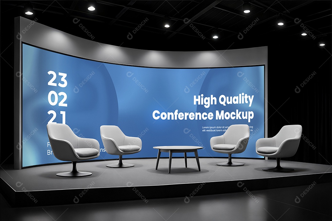 Espaço de Conferência PSD Editável Mockup