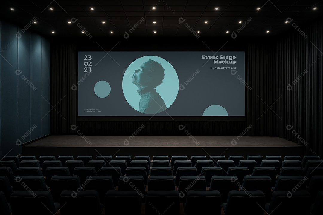 Espaço de Evento Com Palco Mockup PSD Editável