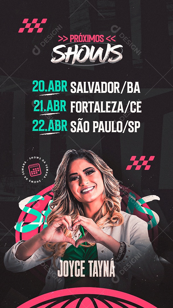 Story Próximos Shows Social Media PSD Editável