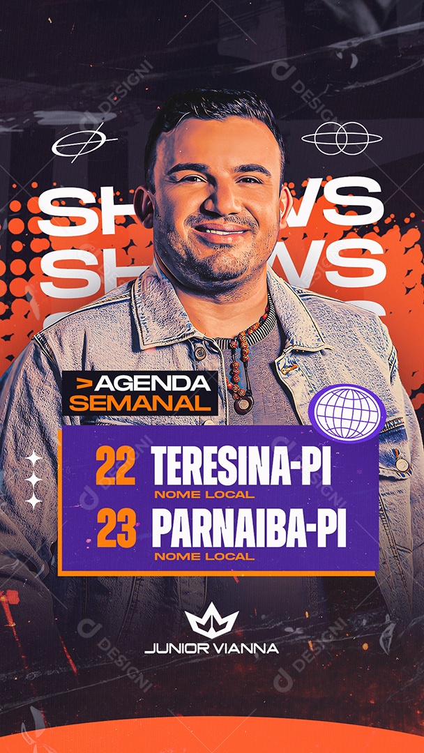 Story Agenda Semanal Próximos Shows Social Media PSD Editável