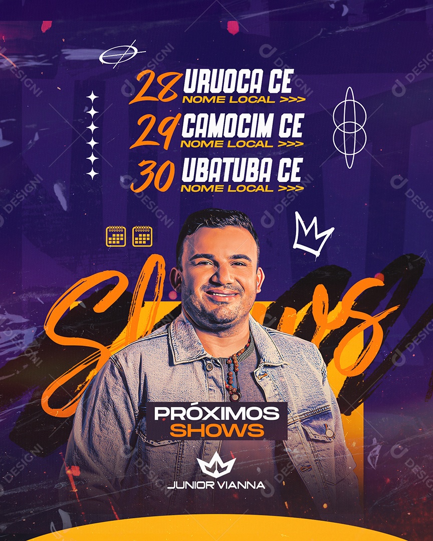 Agenda Próximos Shows Social Media PSD Editável