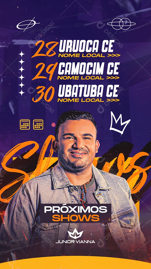 Story Agenda Próximos Shows Social Media PSD Editável