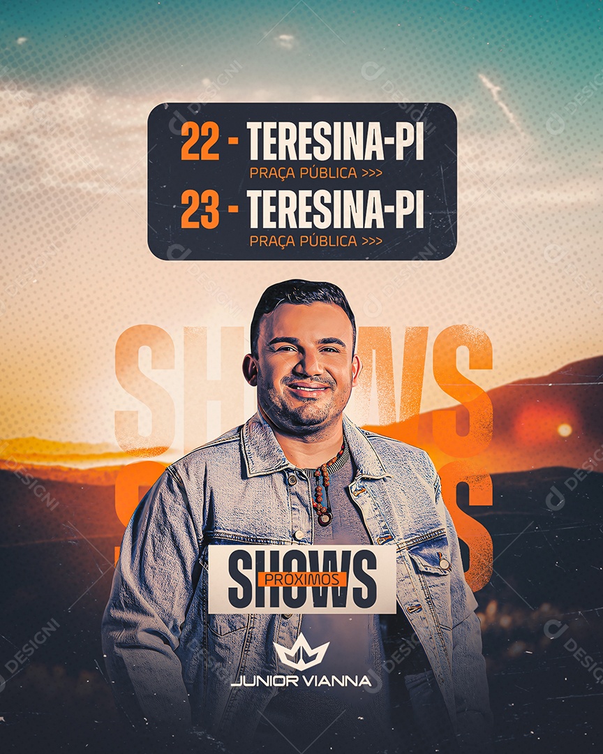 Agenda Próximos Shows Social Media PSD Editável