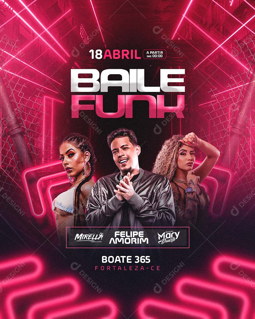 Agenda Shows Baile Funk Social Media PSD Editável