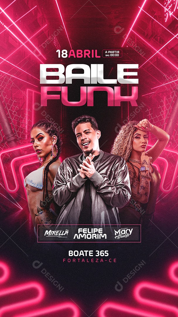 Story Agenda Shows Baile Funk Social Media PSD Editável