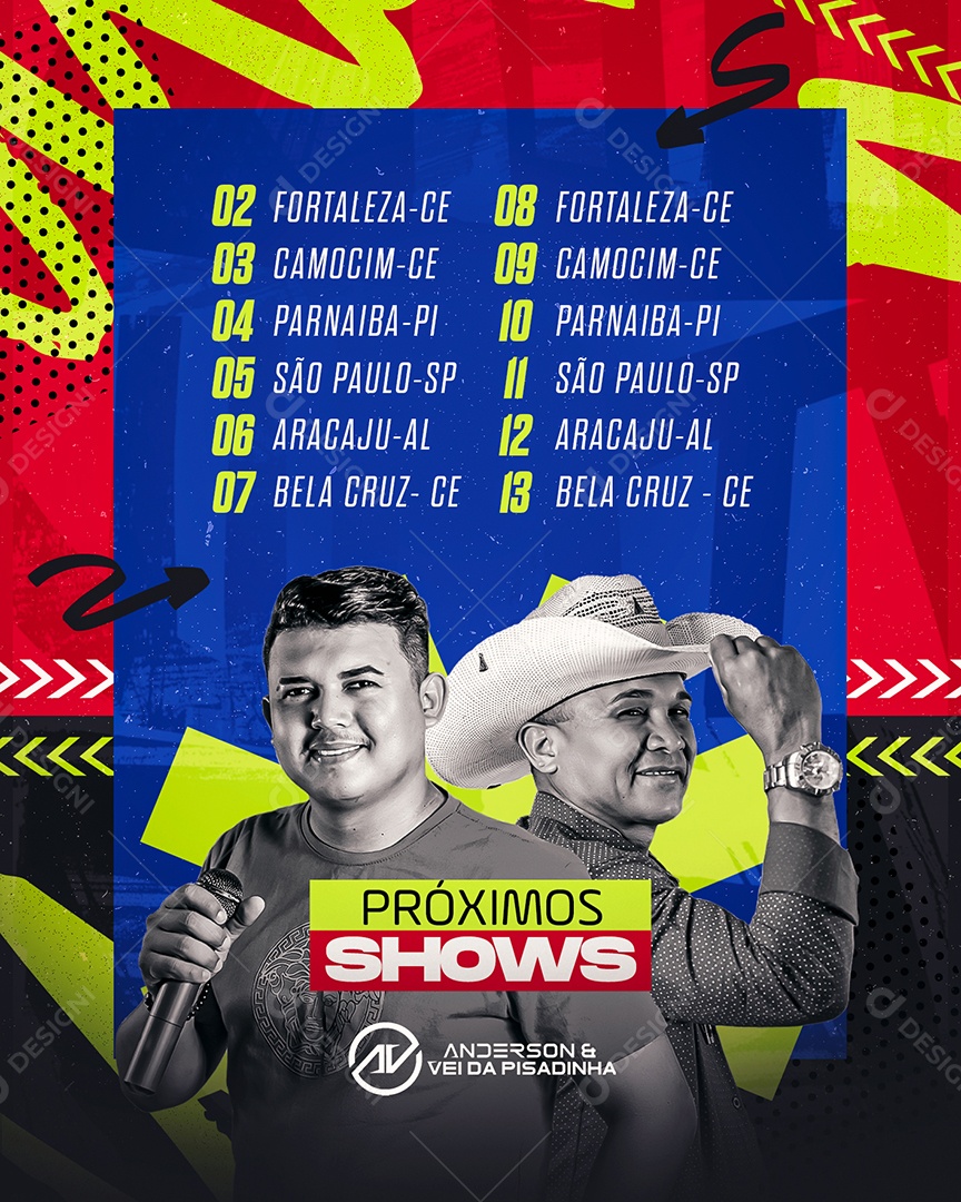 Agenda Próximos Shows Social Media PSD Editável