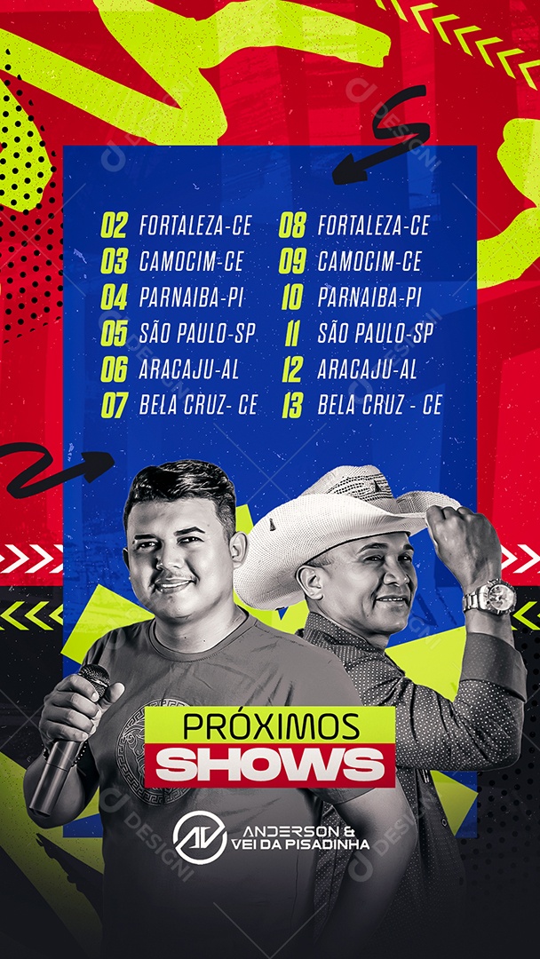 Story Agenda Próximos Shows Social Media PSD Editável