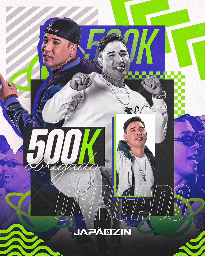 Seguidores Obrigado 500k Social Media PSD Editável