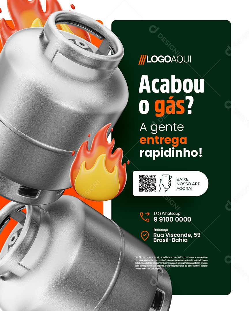 Acabou o Gás A Gentre Entrega Rapidinho Social Media PSD Editável