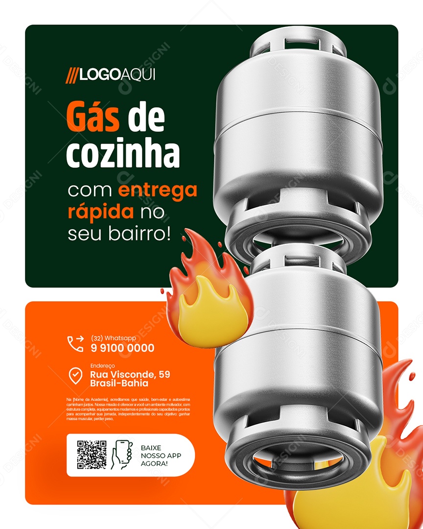 Gás de Cozinha com Entrega Rápida no Seu Bairro Social Media PSD Editável