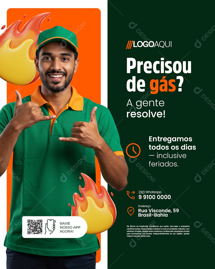 Precisou de Gás A Gente Resolve Social Media PSD Editável