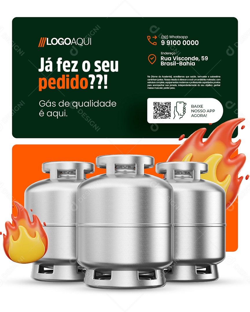 Gás Já Fez o Seu Pedido Social Media PSD Editável