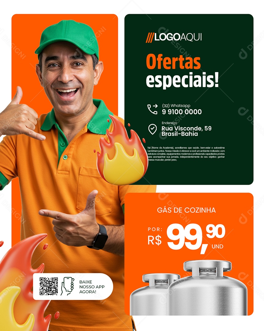 Gás de Cozinha Ofertas Especiais Social Media PSD Editável