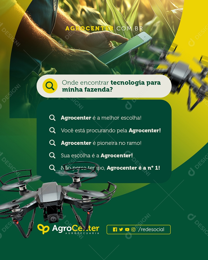 Agropecuária Onde Encontrar Tecnologia para Minha Fazenda Social Media PSD Editável