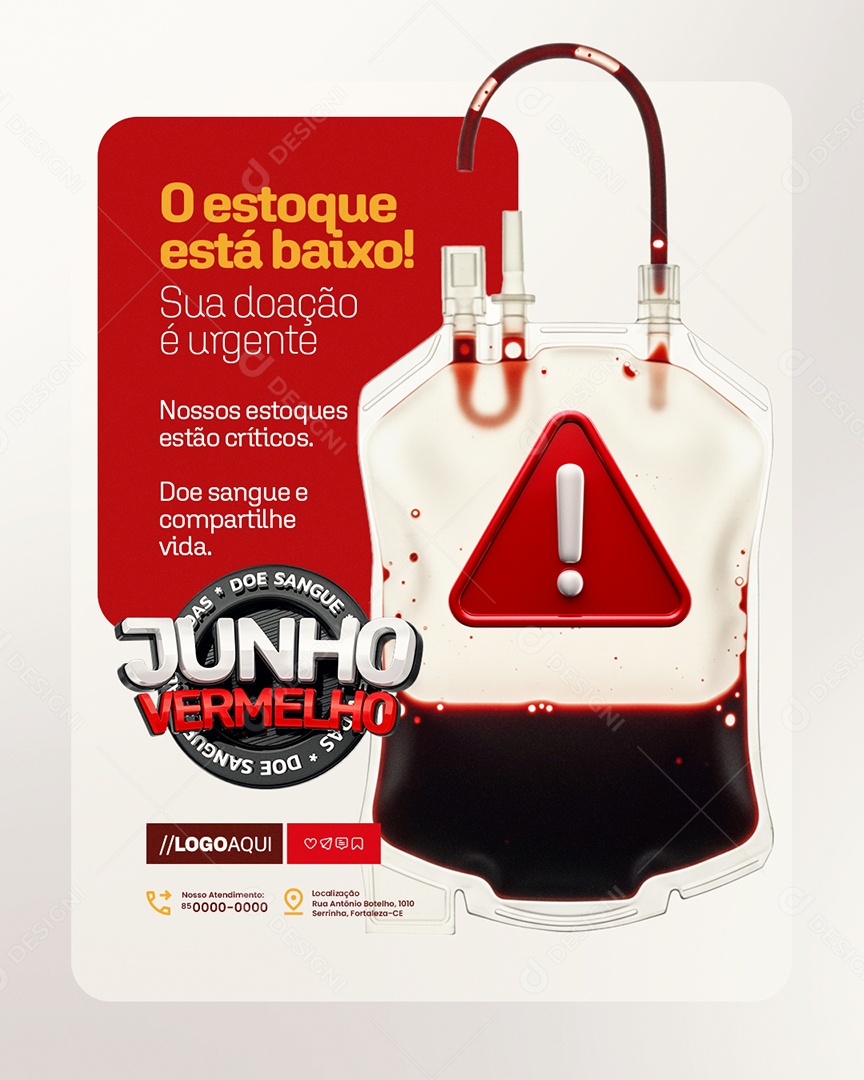 Junho Vermelho O Estoque Está Baixo Social Media PSD Editável