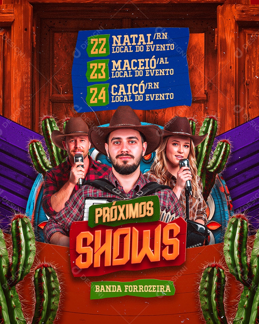 Flyer Próximos Shows Social Media PSD Editável