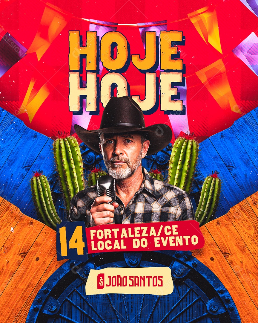 Flyer Hoje Show São João Social Media PSD Editável