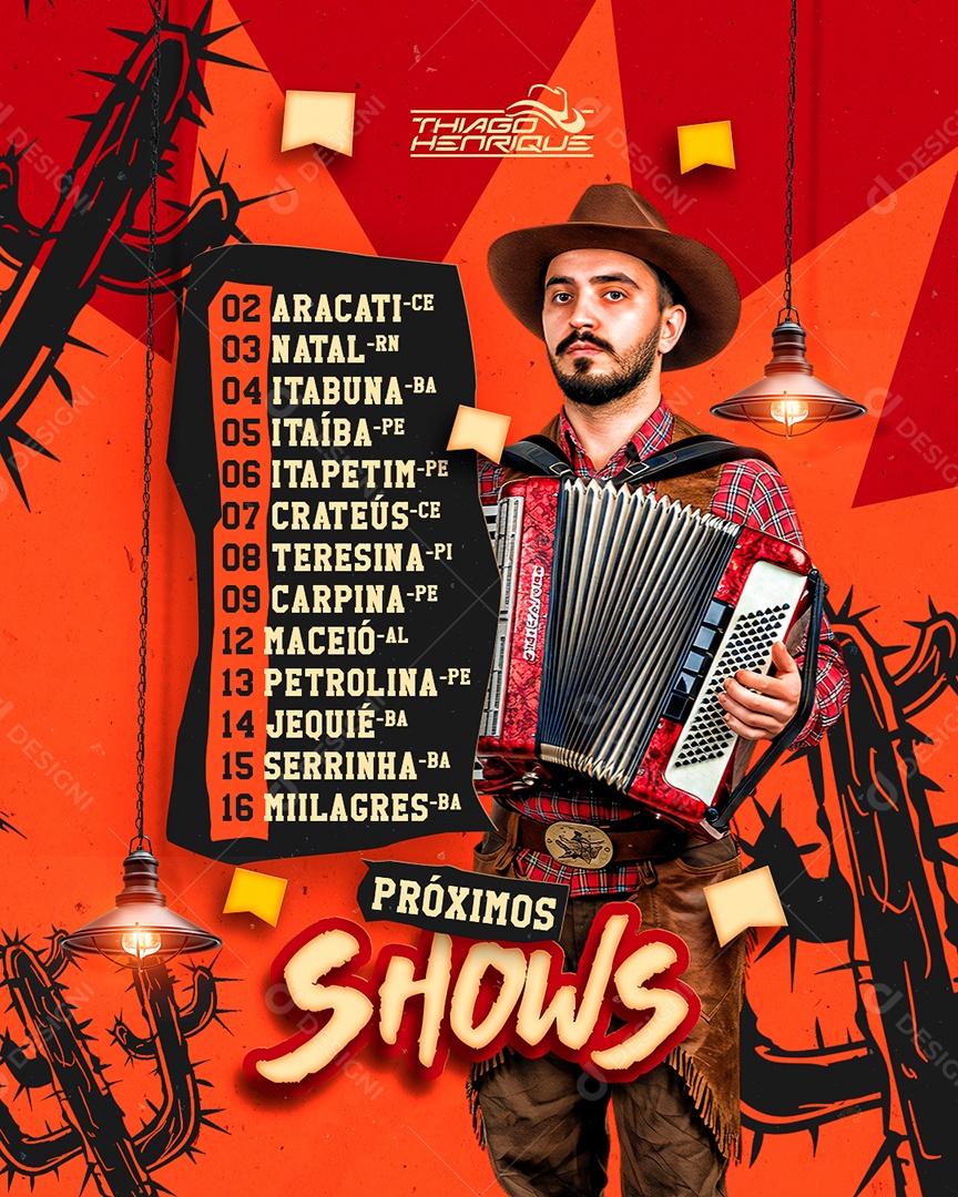 Flyer Próximos Shows Social Media PSD Editável