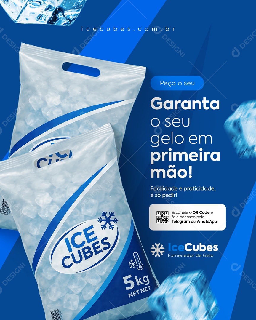 Peça o Seu Gelo Social Media PSD Editável