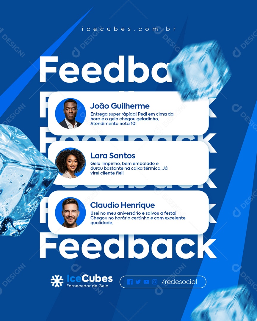 Gelo Feedback Social Media PSD Editável