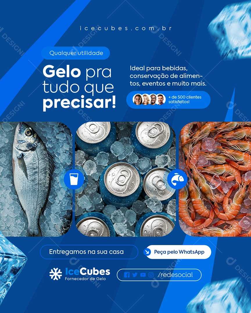 Gelo pra Tudo Que Precisar Social Media PSD Editável