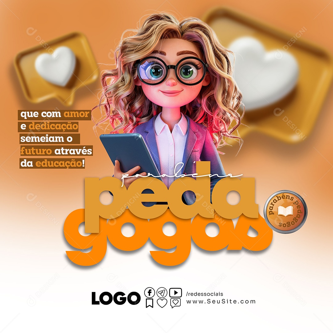 Dia do Pedagogo 20 de Maio Social Media PSD Editável