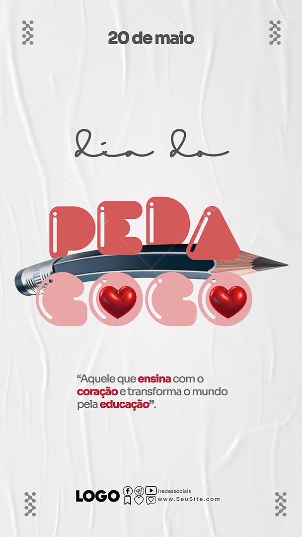 Story Dia do Pedagogo 20 de Maio Social Media PSD Editável