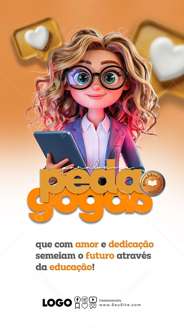 Story Dia do Pedagogo 20 de Maio Social Media PSD Editável