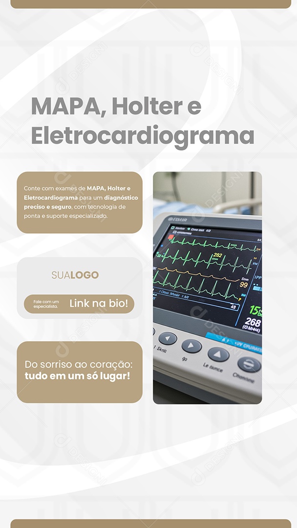 Stroy Clinica Médica Mapa Holter e Eletrocardiograma Social Media PSD Editável