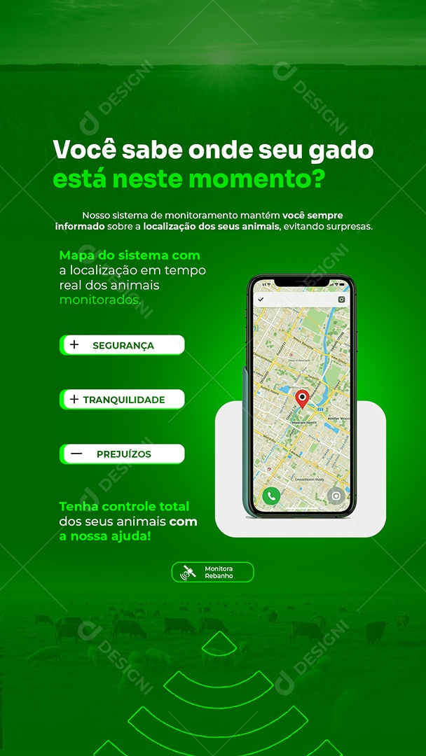 Story Agropecuária Você Sabe Onde Seu Gado Está Neste Momento Social Media PSD Editável