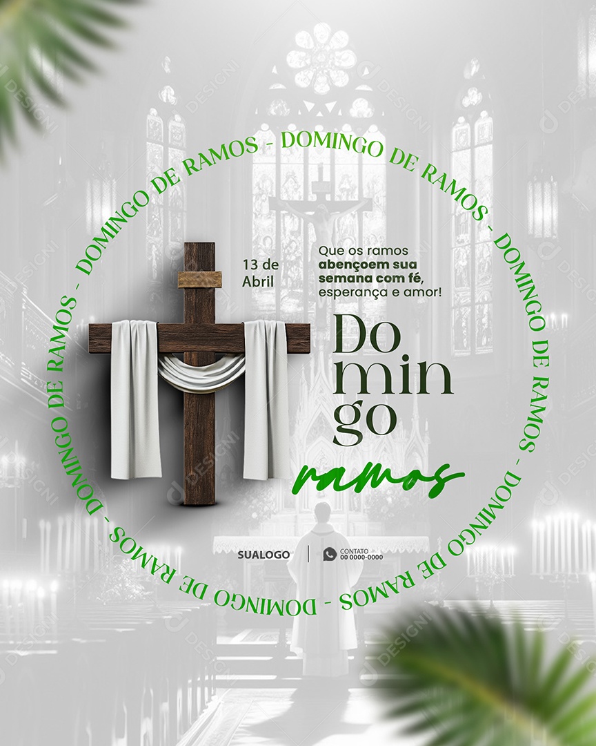 Domingo de Ramos 13 de Abril Social Media PSD Editável