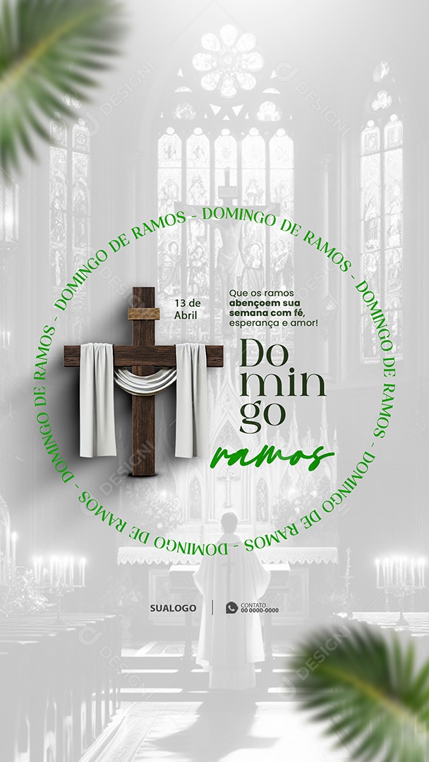 Story Domingo de Ramos 13 de Abril Social Media PSD Editável