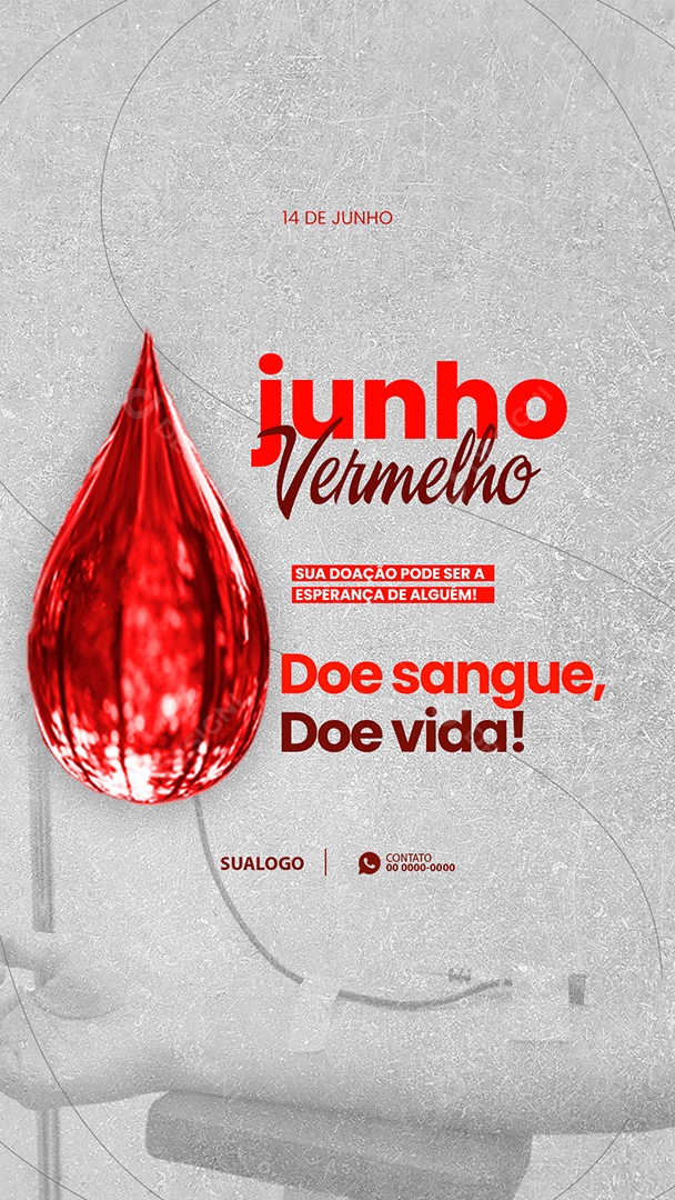 Story Junho Vermelho Doe Sangue Doe Vida Social Media PSD Editável