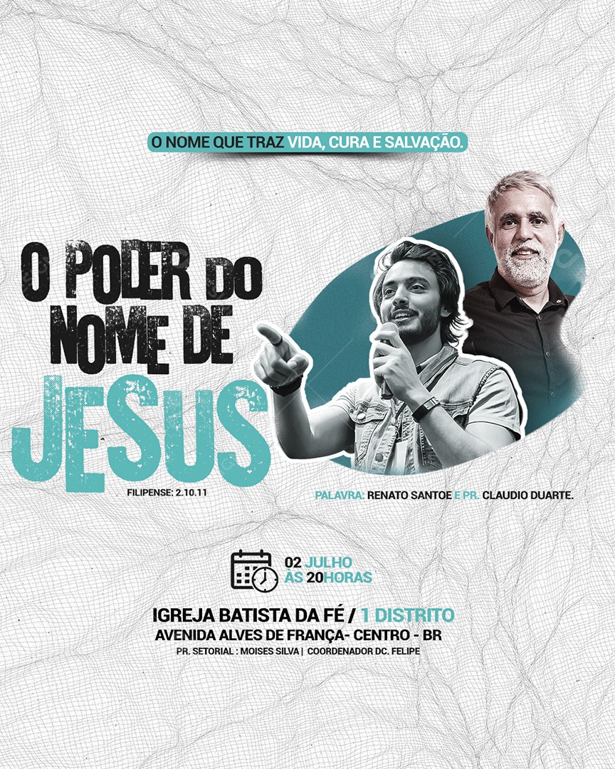Gospel O Poder do Nome de Jesus Social Media PSD Editável