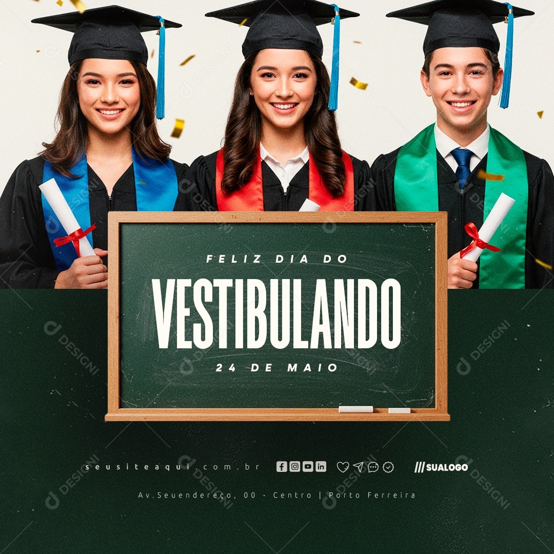 Feliz Dia do Vestibulando 24 de Maio Social Media PSD Editável