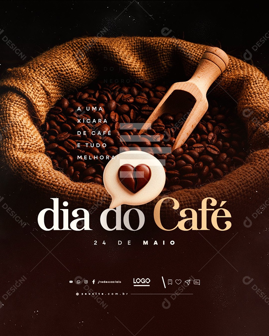 Dia do Café 24 de Maio Social Media PSD Editável