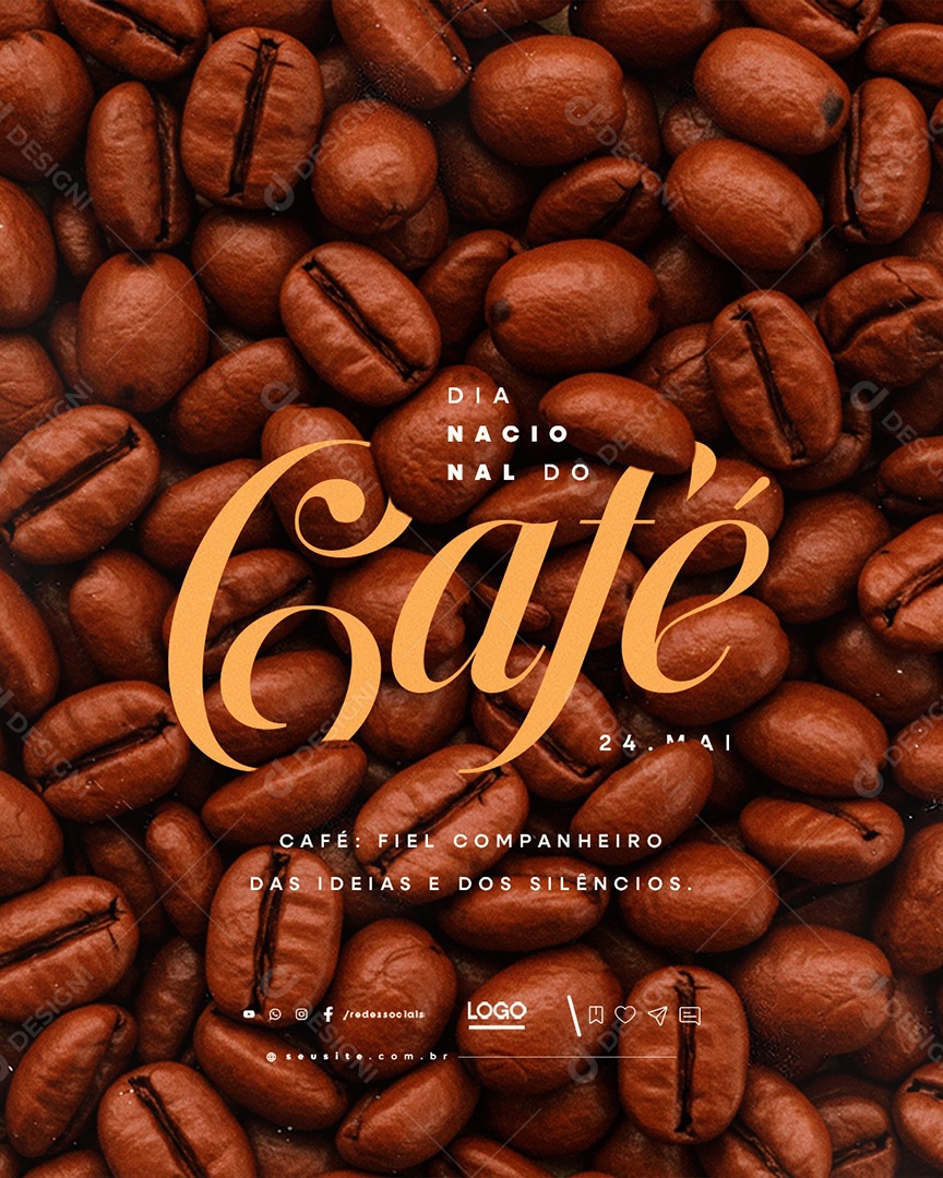 Dia Nacional do Café 24 de Maio Social Media PSD Editável