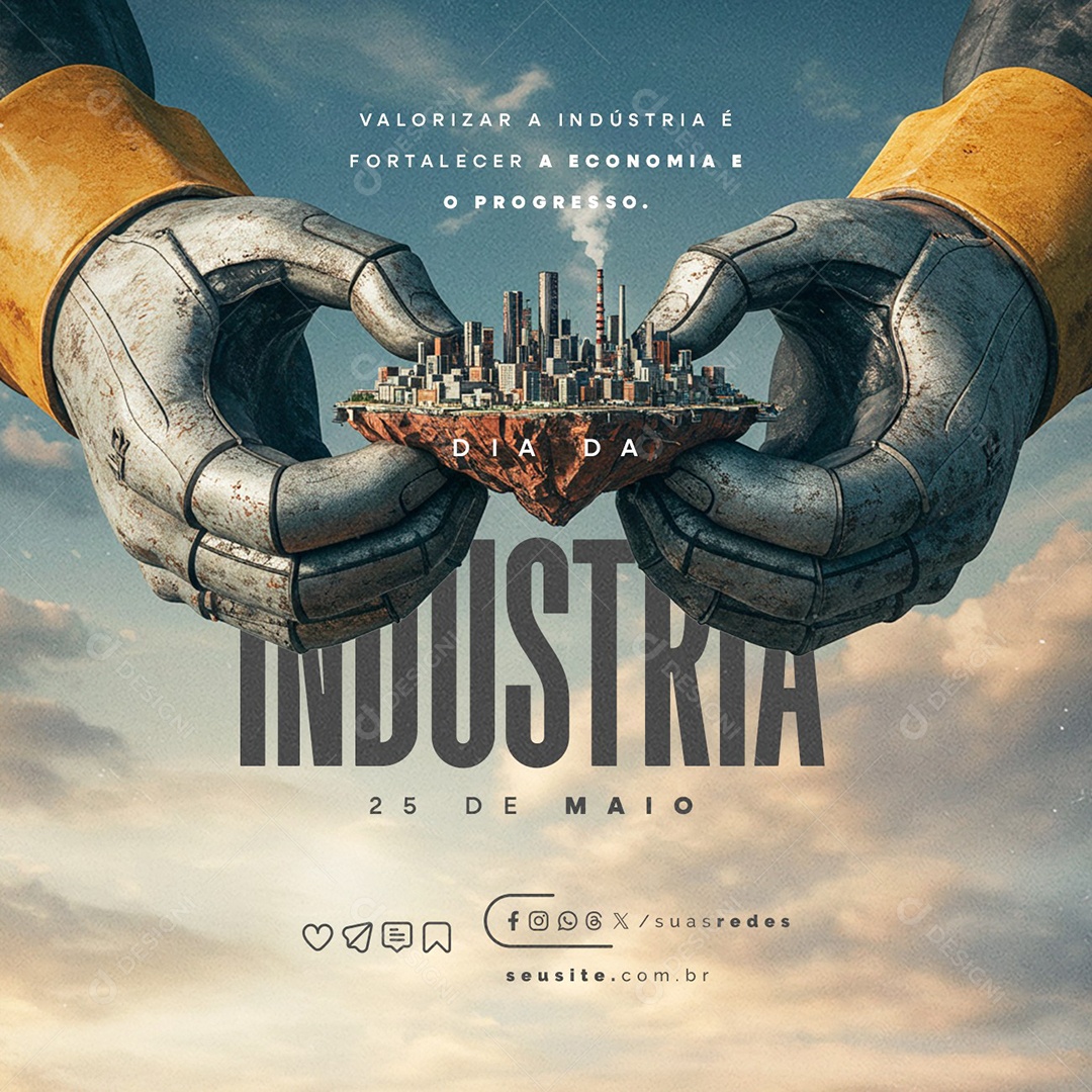 Dia da Indústria 25 de Maio Social Media PSD Editável