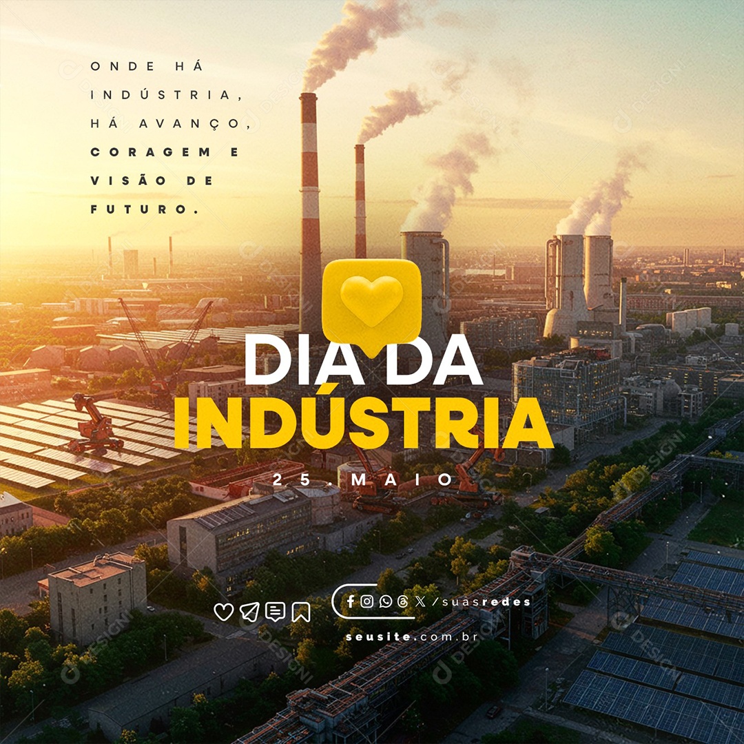 Dia da Indústria 25 de Maio Social Media PSD Editável